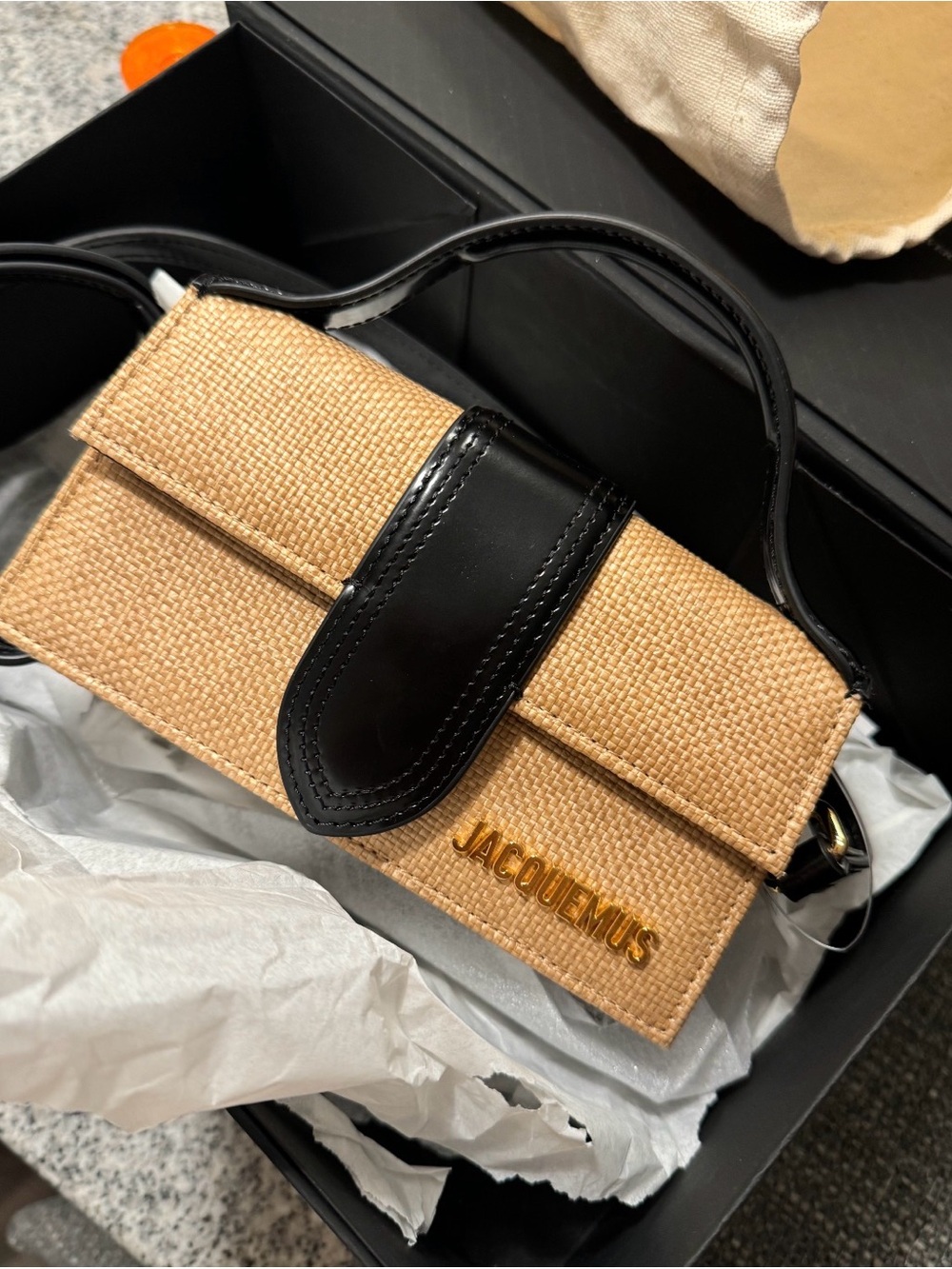 Jacquemus beige and black bag